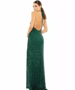 Ieena For Mac Duggal Shop For Sequined Halter Open Back Gown