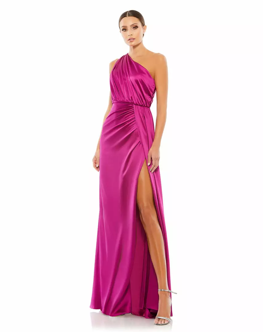 Ieena For Mac Duggal Draped One Shoulder Satin Gown Shop For 8 Ieena For Mac Duggal Draped One Shoulder Satin Gown Shop For