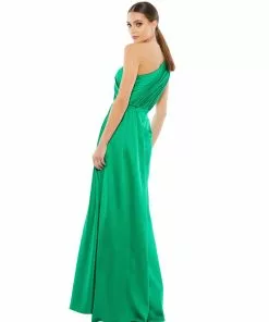 Ieena For Mac Duggal Draped One Shoulder Satin Gown Shop For