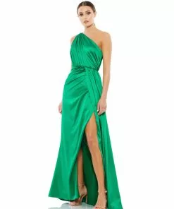 Ieena For Mac Duggal Draped One Shoulder Satin Gown Shop For