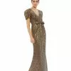 Ieena For Mac Duggal Bow Waist Metallic Gown Shop For
