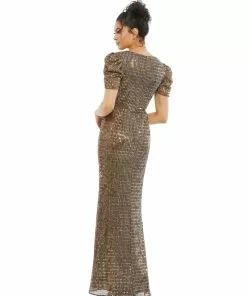 Ieena For Mac Duggal Bow Waist Metallic Gown Shop For