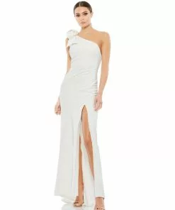 Ieena For Mac Duggal Shop For Bow One Shoulder Evening Gown
