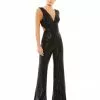 Ieena For Mac Duggal Sequined V-Neck Cut-Out Jumpsuit