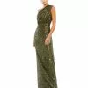 Ieena For Mac Duggal Shop For Sequined Ruched One Shoulder Gown