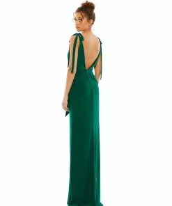 Mac Duggal Shop For Jersey Low Back Bow Shoulder Gown