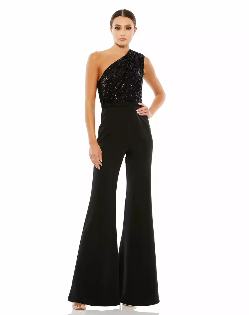 Ieena For Mac Duggal Sequined One Shoulder Jumpsuit Shop For 1 Ieena For Mac Duggal Sequined One Shoulder Jumpsuit Shop For