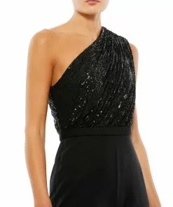 Ieena For Mac Duggal Sequined One Shoulder Jumpsuit Shop For 7 Ieena For Mac Duggal Sequined One Shoulder Jumpsuit Shop For