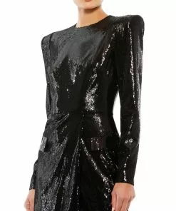Ieena For Mac Duggal Sequined Structured Faux Blazer Mini Dress