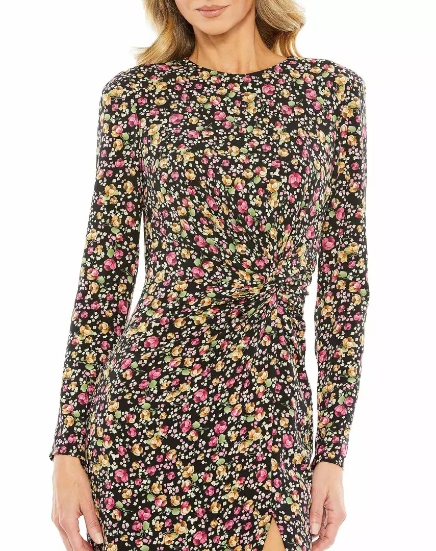 Ieena For Mac Duggal Floral Long Sleeve Midi Dress 3 Ieena For Mac Duggal Floral Long Sleeve Midi Dress
