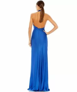 Ieena For Mac Duggal Shop For Asymmetrical Crisscross Halter Gown