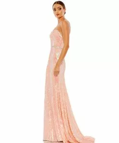 Ieena For Mac Duggal Sequined Strapless Rhinestone Belt Gown Shop For