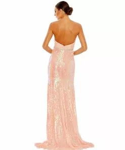 Ieena For Mac Duggal Sequined Strapless Rhinestone Belt Gown Shop For