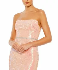 Ieena For Mac Duggal Sequined Strapless Rhinestone Belt Gown Shop For