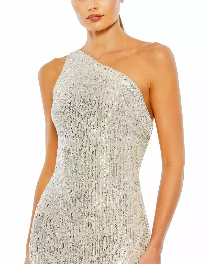 Ieena For Mac Duggal Sequined One Shoulder Draped Back Gown Shop For 3 Ieena For Mac Duggal Sequined One Shoulder Draped Back Gown Shop For