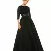 Ieena For Mac Duggal Shop For Shimmering Pleated A-Line 3/4 Sleeve Gown