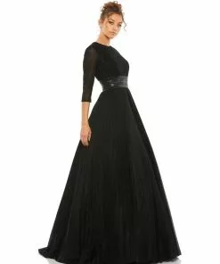 Ieena For Mac Duggal Shop For Shimmering Pleated A-Line 3/4 Sleeve Gown 10 Ieena For Mac Duggal Shop For Shimmering Pleated A-Line 3/4 Sleeve Gown