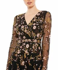 Mac Duggal Shop For Floral Embroidered A-Line Cocktail Dress