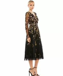 Mac Duggal Shop For Floral Embroidered A-Line Cocktail Dress