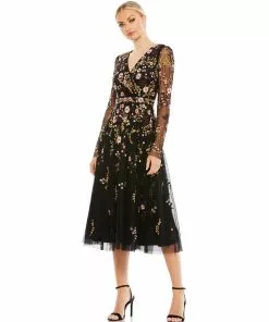 Mac Duggal Shop For Floral Embroidered A-Line Cocktail Dress