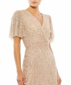 Mac Duggal Bridesmaid Dresses Embellished Flutter Sleeve Gown 7 Mac Duggal Bridesmaid Dresses Embellished Flutter Sleeve Gown