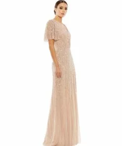 Mac Duggal Bridesmaid Dresses Embellished Flutter Sleeve Gown 6 Mac Duggal Bridesmaid Dresses Embellished Flutter Sleeve Gown
