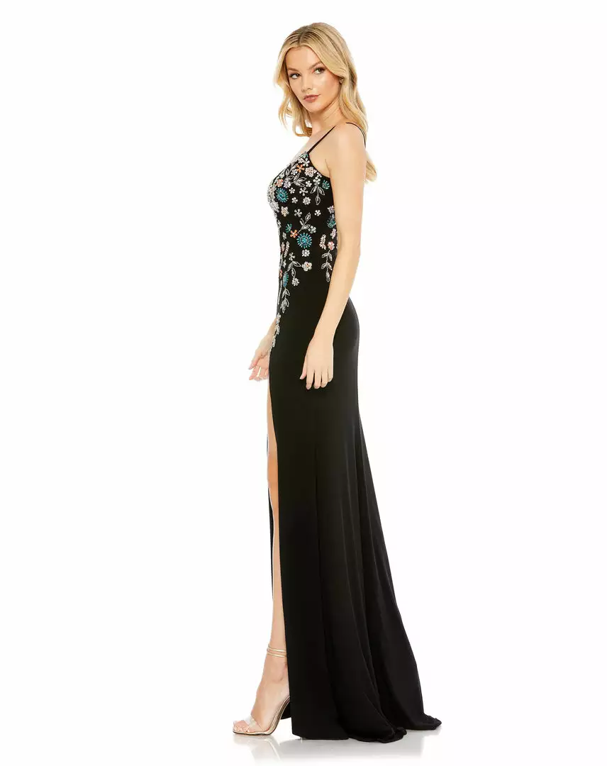 Mac Duggal Shop For Multi Color Beaded Floral Cami Gown 2 Mac Duggal Shop For Multi Color Beaded Floral Cami Gown