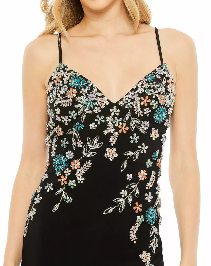 Mac Duggal Shop For Multi Color Beaded Floral Cami Gown 4 Mac Duggal Shop For Multi Color Beaded Floral Cami Gown