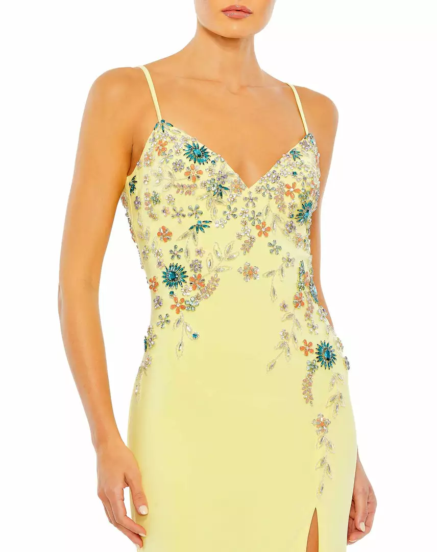 Mac Duggal Shop For Multi Color Beaded Floral Cami Gown 7 Mac Duggal Shop For Multi Color Beaded Floral Cami Gown