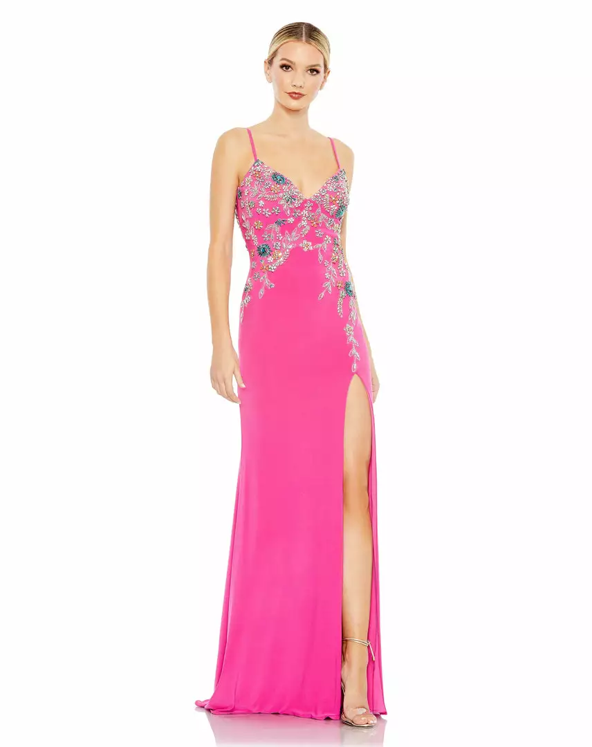 Mac Duggal Shop For Multi Color Beaded Floral Cami Gown 8 Mac Duggal Shop For Multi Color Beaded Floral Cami Gown