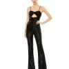 Ieena For Mac Duggal Sequined Spaghetti Strap Cut Out Jumpsuit