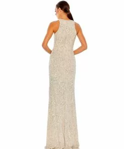 Ieena For Mac Duggal Sequined High Neck Side Knot Gown Shop For