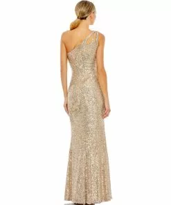 Ieena For Mac Duggal Bridesmaid Dresses Sequined Strappy One Shoulder Column Gown 10 Ieena For Mac Duggal Bridesmaid Dresses Sequined Strappy One Shoulder Column Gown