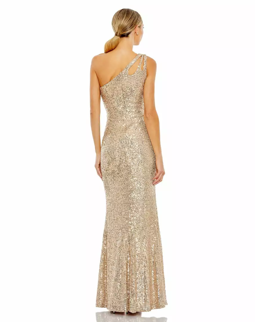 Ieena For Mac Duggal Bridesmaid Dresses Sequined Strappy One Shoulder Column Gown 5 Ieena For Mac Duggal Bridesmaid Dresses Sequined Strappy One Shoulder Column Gown