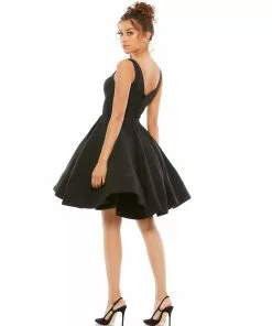 Ieena For Mac Duggal Short Dresses V-Neck Sleeveless A-Line Dress