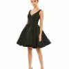 Ieena For Mac Duggal Short Dresses V-Neck Sleeveless A-Line Dress