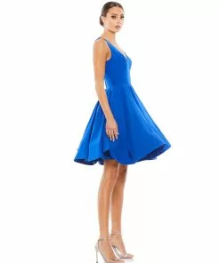 Ieena For Mac Duggal Short Dresses V-Neck Sleeveless A-Line Dress