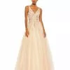 Mac Duggal Jewel Encrusted Tulle Ball Gown
