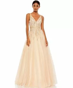 Mac Duggal Jewel Encrusted Tulle Ball Gown