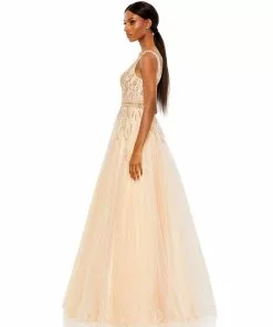 Mac Duggal Jewel Encrusted Tulle Ball Gown