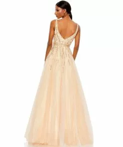 Mac Duggal Jewel Encrusted Tulle Ball Gown