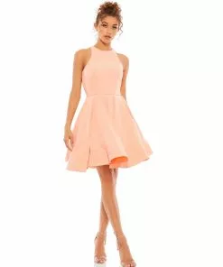 Ieena For Mac Duggal High Neck Sleeveless Skater Dress