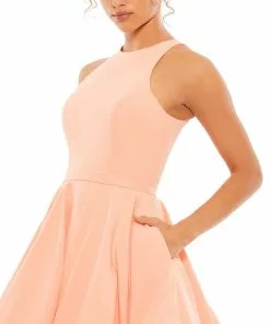 Ieena For Mac Duggal High Neck Sleeveless Skater Dress