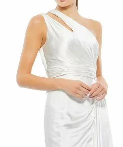 Mac Duggal One Shoulder Cutout Charmeuse Gown