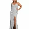 Mac Duggal Wrap Over Glitter Evening Gown | Final Sale Plus Size