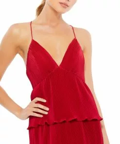 Ieena For Mac Duggal Spaghetti Strap Ruffle Layered Maxi Dress Shop For