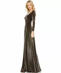 Ieena For Mac Duggal Shop For Metallic Jersey Surplice Gown 11 Ieena For Mac Duggal Shop For Metallic Jersey Surplice Gown
