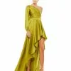 Ieena For Mac Duggal Shop For One Shoulder Blouson Sleeve Hi-Low Gown