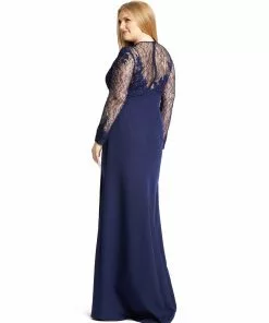 Mac Duggal Shop For Midnight Sweetheart Lace Gown (Plus)