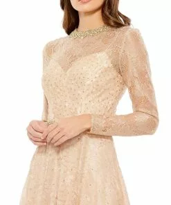 Mac Duggal Long Sleeve Floral Lace Gown Shop For